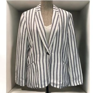 Emma & Olivia Striped Blazer linen Size XL